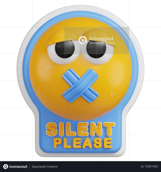 Silencio por favor  3D Icon