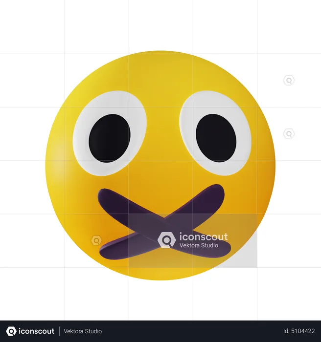 Silencioso Emoji 3D Icon