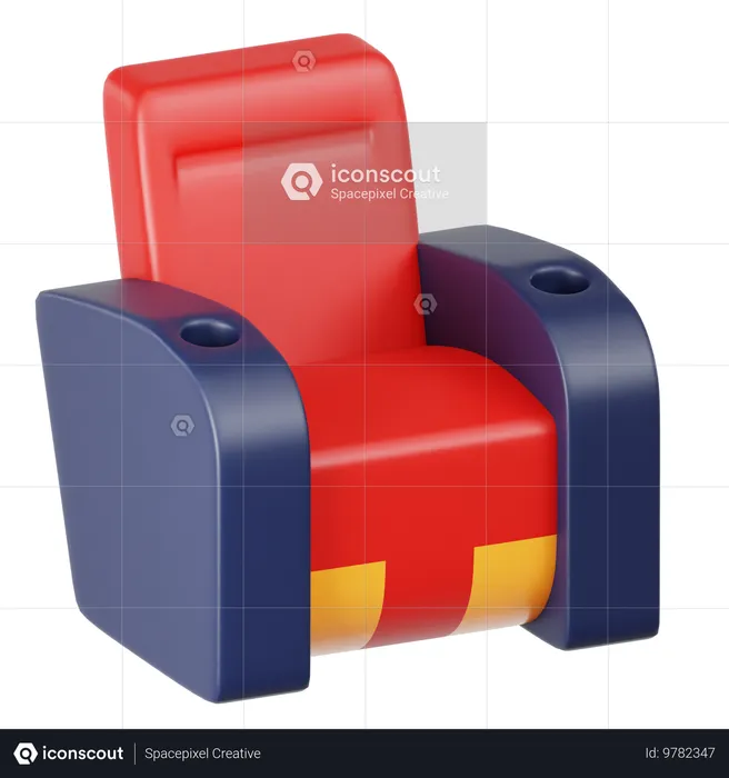 Silla de cine  3D Icon