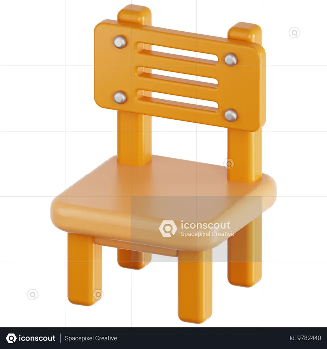 Silla de madera  3D Icon