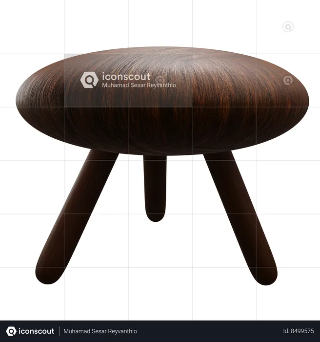 Silla de madera estilo japonés  3D Icon