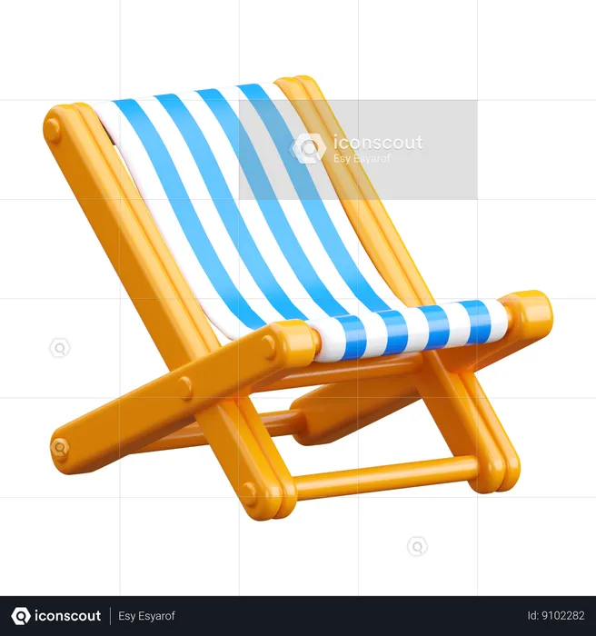 Silla de playa  3D Icon