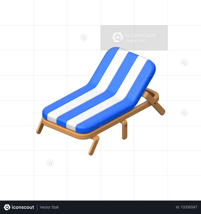 Silla de playa  3D Icon