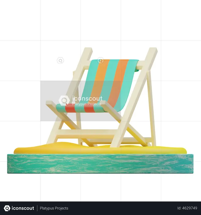 Silla de playa  3D Illustration