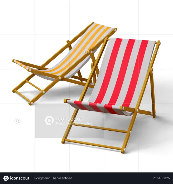 Silla de playa  3D Icon