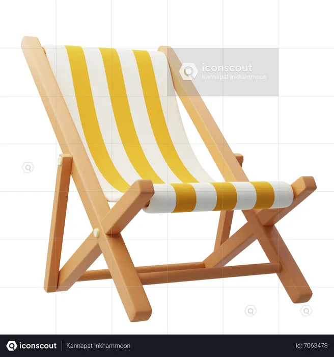 Silla de playa  3D Icon