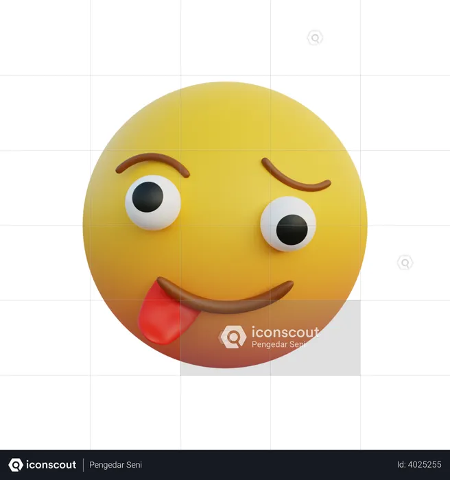 Silly face sticking out tongue Emoji 3D Emoji