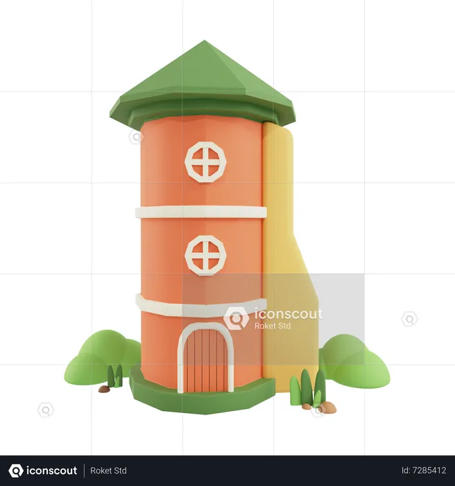 Silo Farm  3D Icon