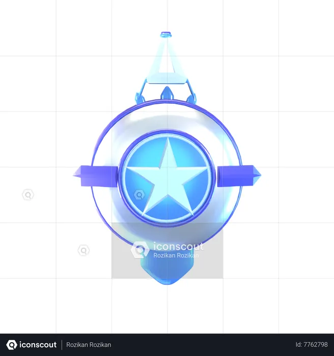 Silver Badge  3D Icon
