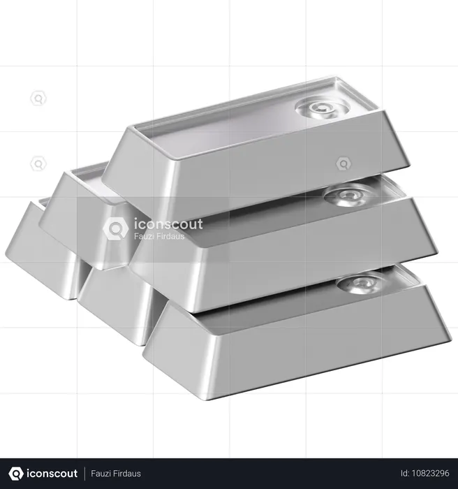 Silver Bar  3D Icon