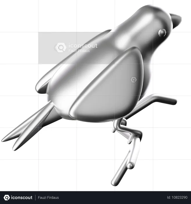 Silver Bird  3D Icon