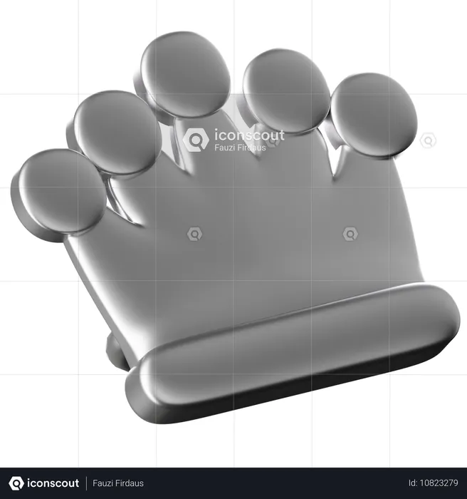 Silver Crown Pin  3D Icon