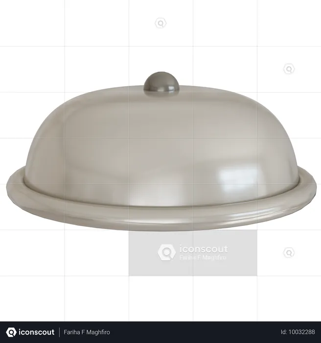 Silver Food Tray Delivery  3D Icon