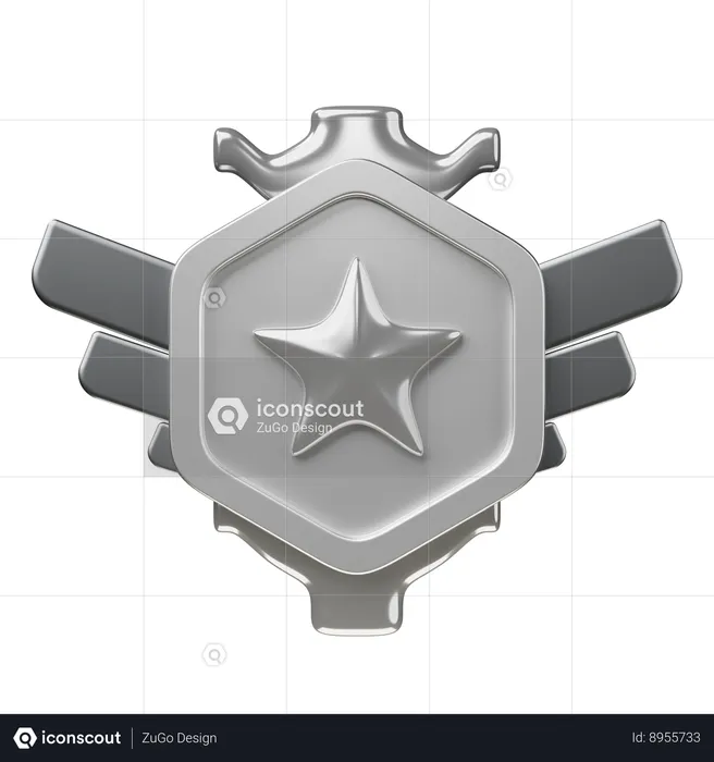 Silver Rank  3D Icon