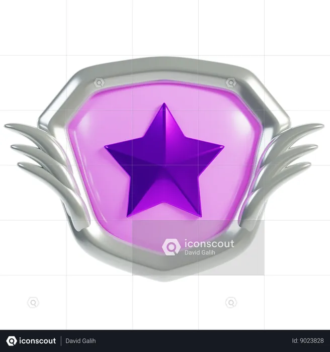 Silver Rank Badges  3D Icon