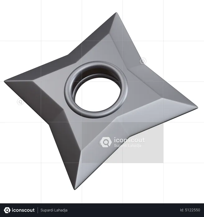 Silver Shuriken  3D Icon