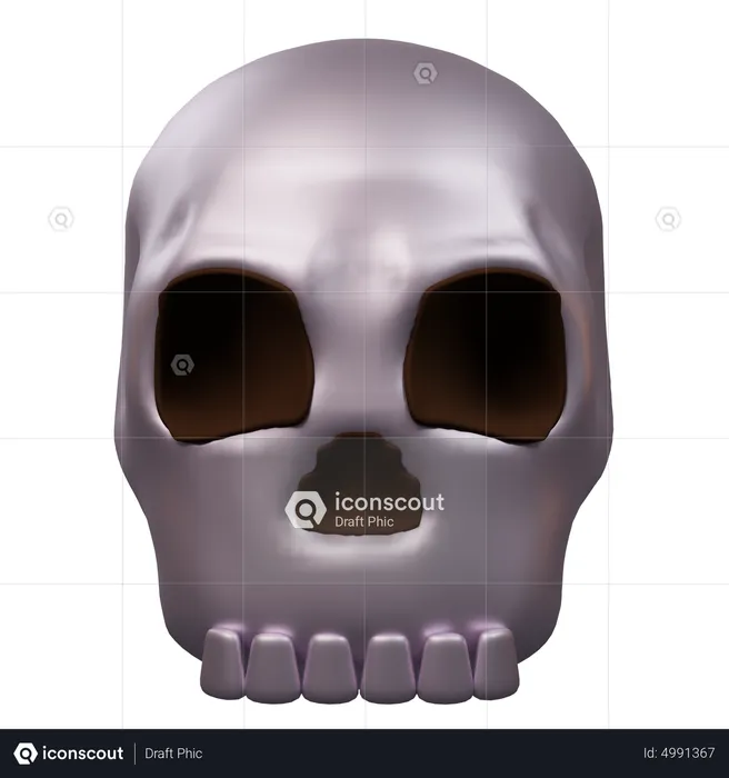 Silver Skull  3D Icon