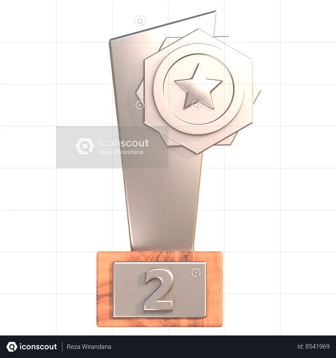 Silver Trophy Award  3D Icon