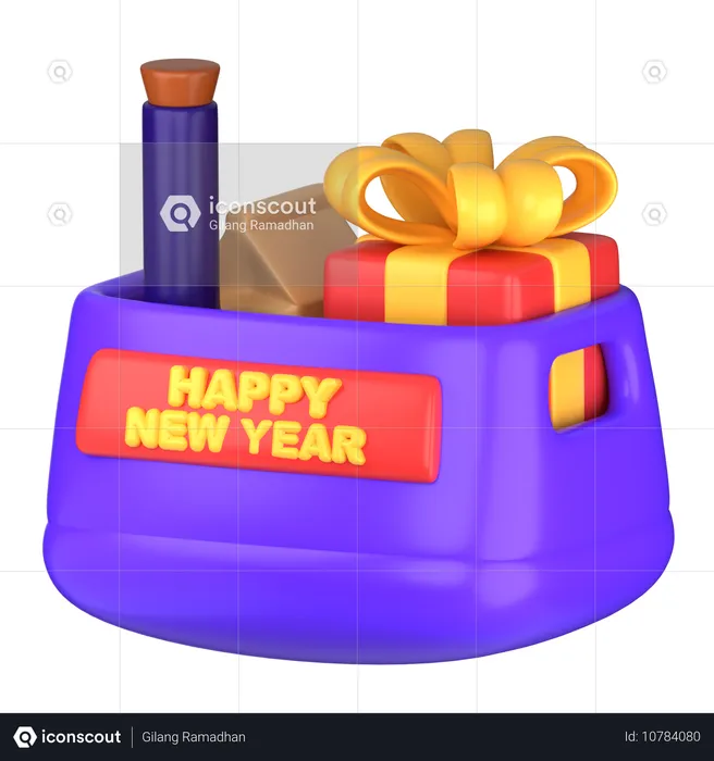 Neujahrsparty tasche  3D Icon