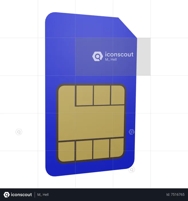 Sim Card  3D Icon