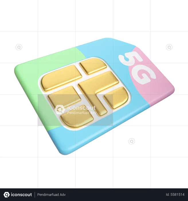 Sim Card  3D Icon