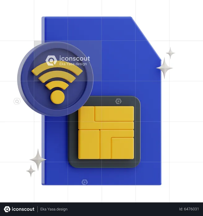 Sim Card  3D Icon