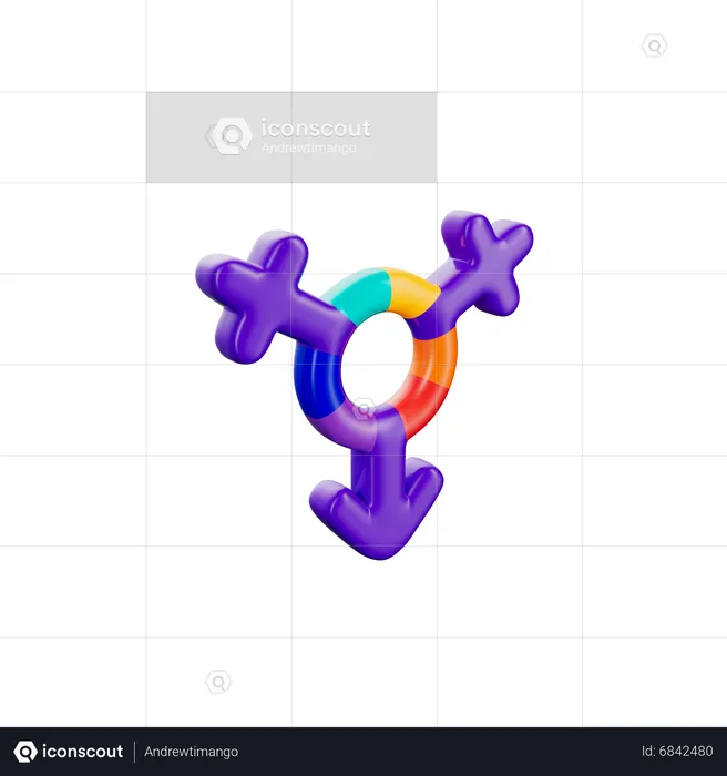 Símbolo bisexual  3D Icon