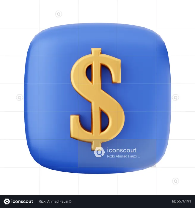 Símbolo del dólar  3D Icon