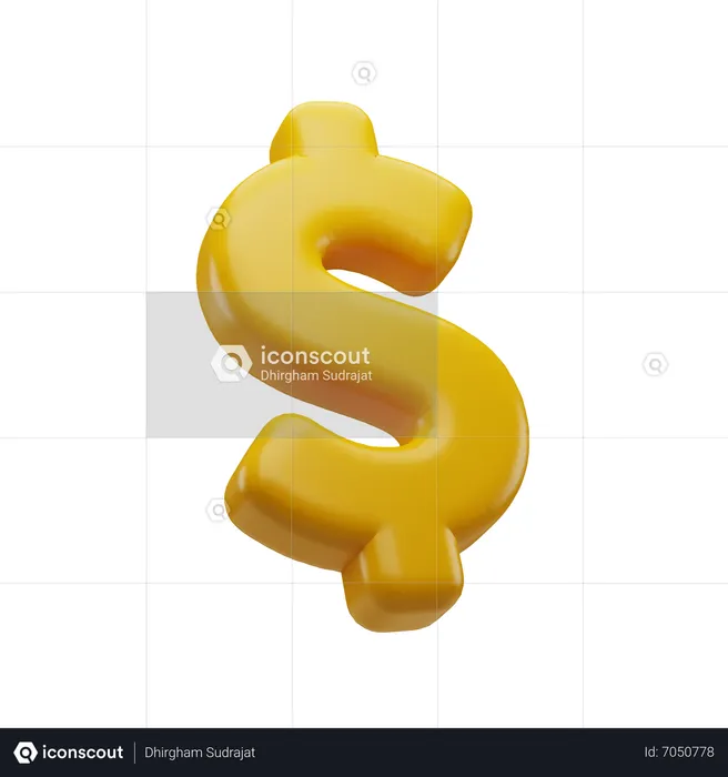 Simbolo del dollaro  3D Icon