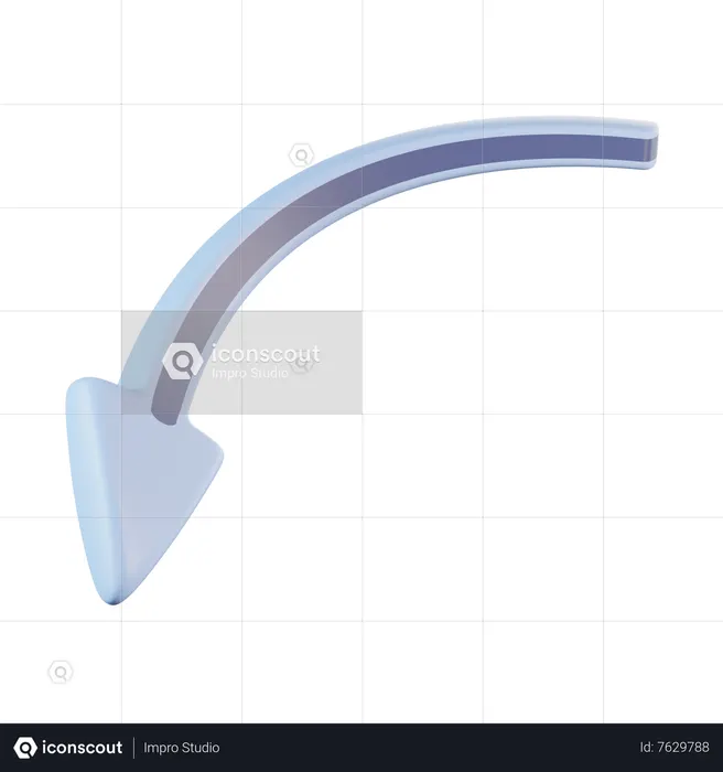 Simple Curved Arrow 3D Icon download in PNG, OBJ or Blend format