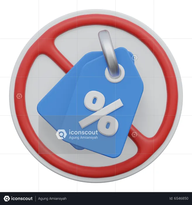 Sin descuento  3D Icon