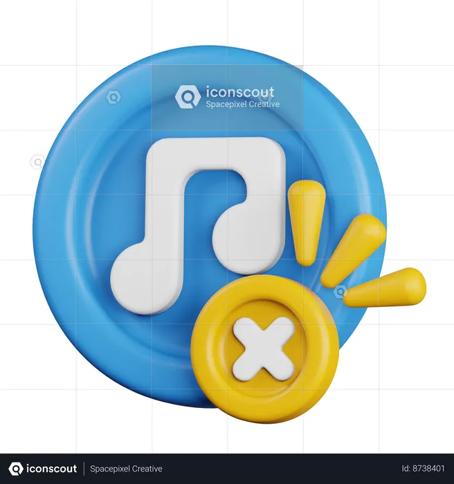 Sin musica  3D Icon