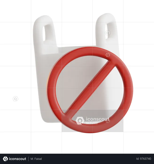 Sin plástico  3D Icon