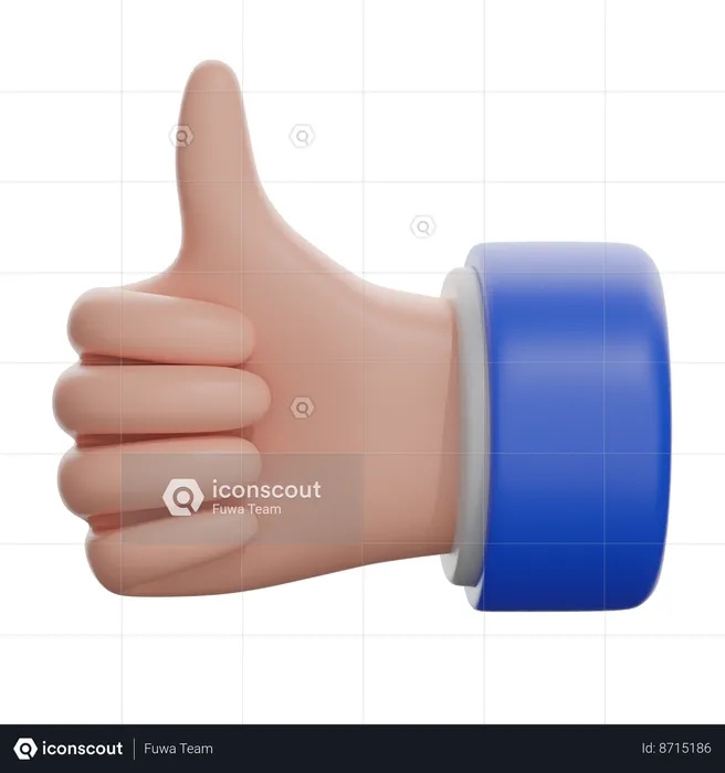 Sinal de polegar para cima  3D Icon