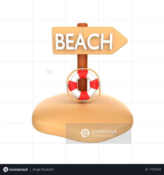 Sinal de praia  3D Icon