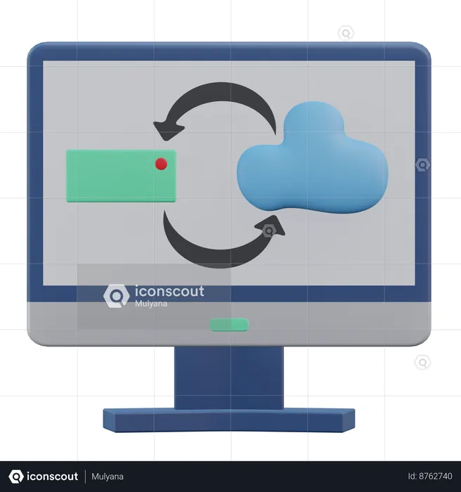 Sincronização em nuvem  3D Icon