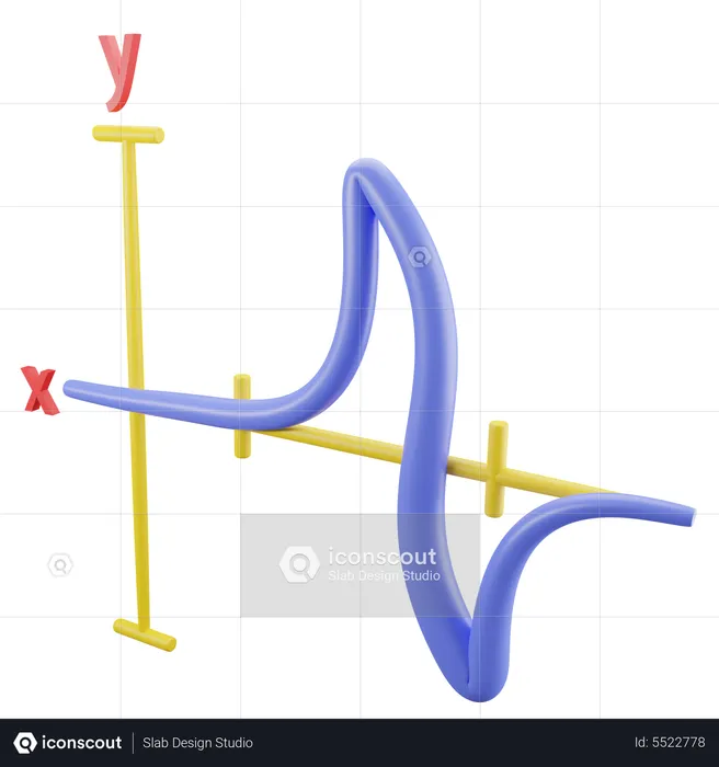 Sine Curve  3D Icon