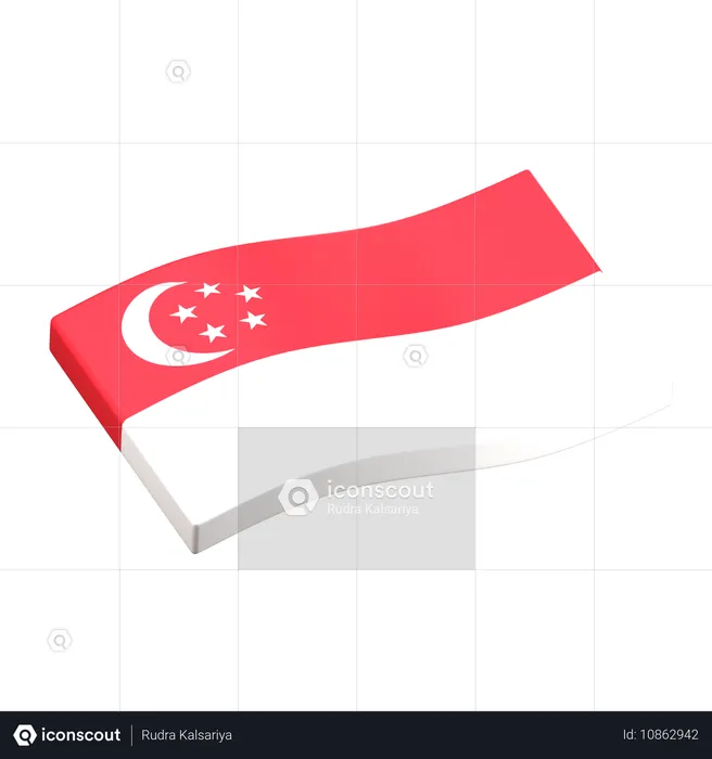 싱가포르 Flag 3D Icon