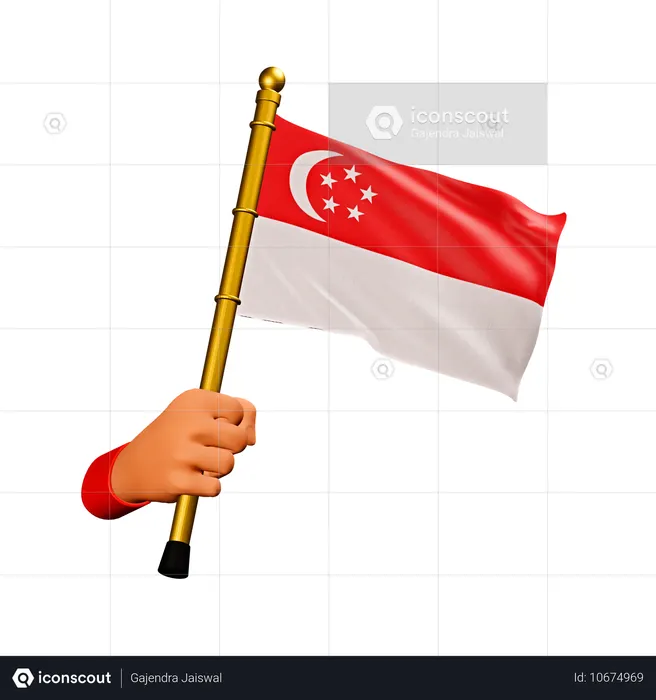 Singapore Flag Flag 3D Icon