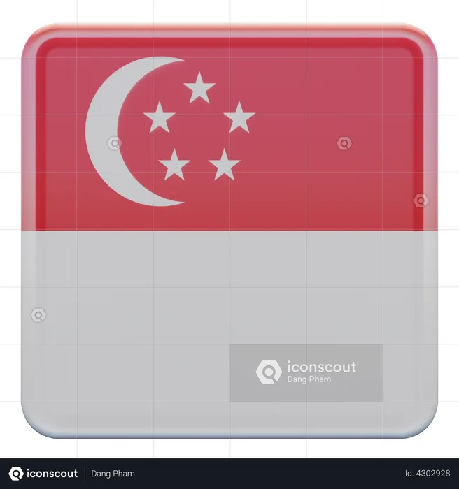 Singapore Flag Flag 3D Illustration