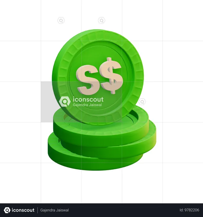 Dollar de Singapour  3D Icon