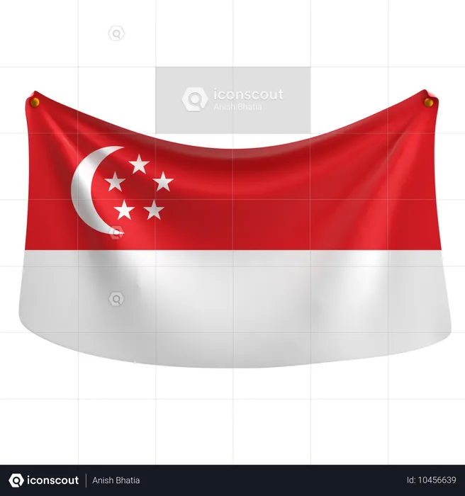 Singapur Flag 3D Icon