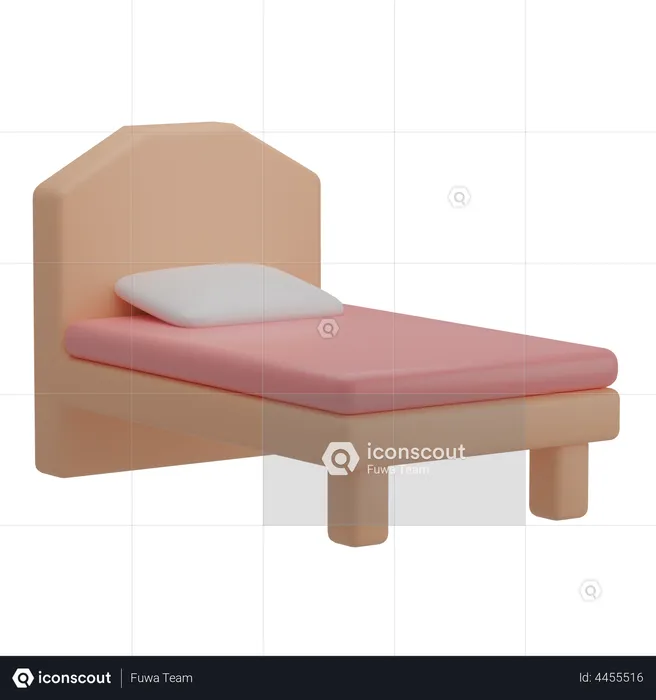 Single Bed  3D Illustration