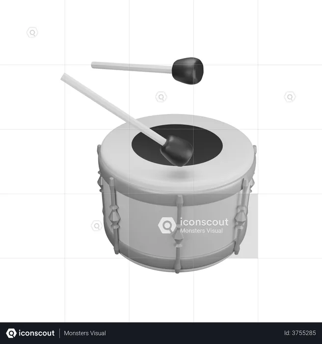 Single Drum  3D Illustration