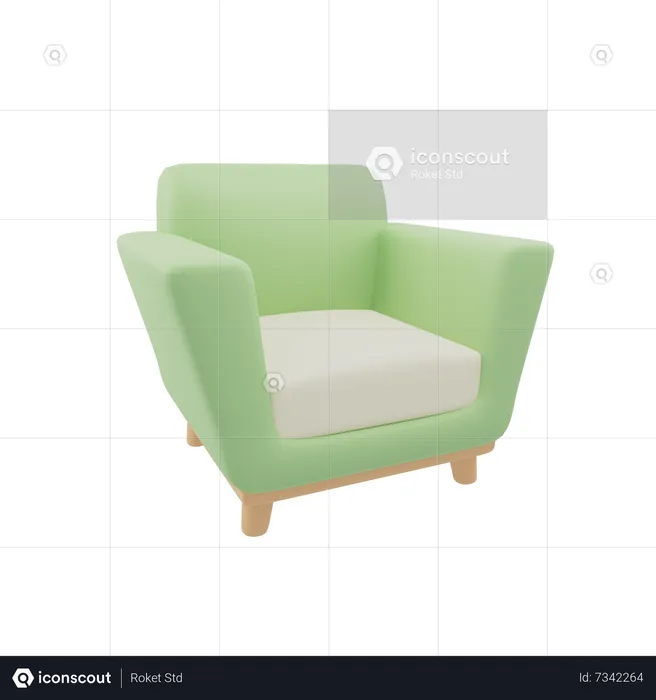 Single Sofa  3D Icon