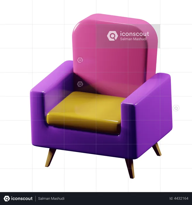 Single Sofa  3D Illustration