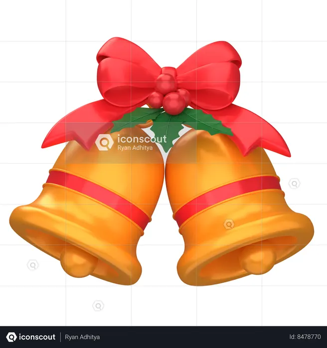Sino de natal e visco  3D Icon