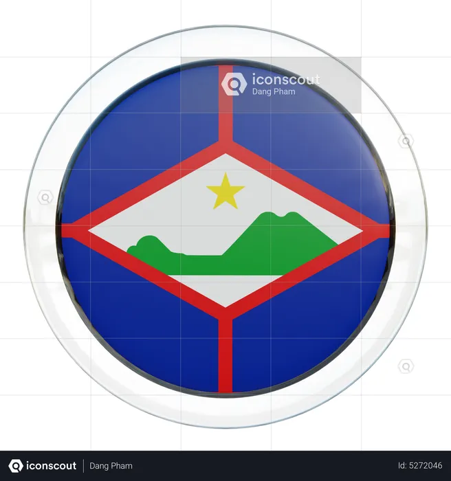 Sint Eustatius Round Flag Flag 3D Icon