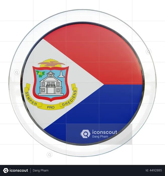 Sint Maarten Flag Flag 3D Illustration