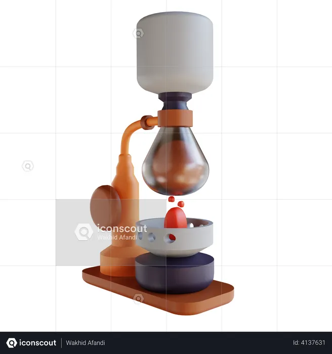Siphon Coffee  3D Illustration